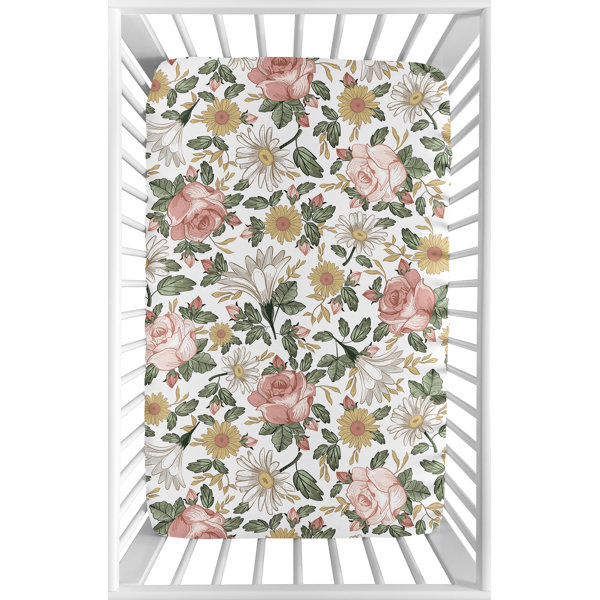 Floral crib best sale sheet